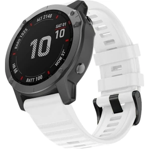 Garmin Fenix 6 Sapphire Titanium Kordon Quick Fit Strap Band Beyaz