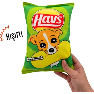 Yeşil Hav's Peluş Cips Hışırtı Sesli Köpek Oyuncağı Cips Şeklinde Ses Çıkaran Köpek Oyun Arkadaşı