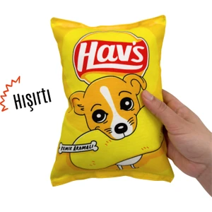 Sarı Hav's Peluş Cips Hışırtı Sesli Köpek Oyuncağı Cips Şeklinde Ses Çıkaran Köpek Oyun Arkadaşı