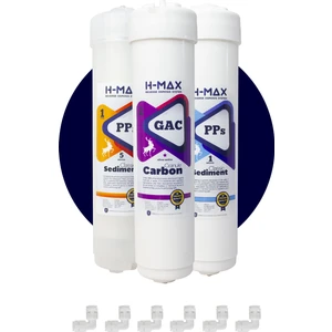H-MAX Reverse Osmosis System Kapalı Kasa Su Arıtma Cihazı 3'lü Ön Filtre Seti - A0052