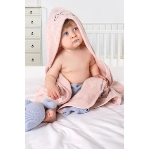 Bambu Balık Nakışlı Bebek Havlu Kundak Ve Kese Seti