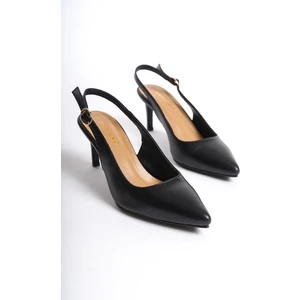Mubiano Collection Kadın Topuklu Deri Stiletto & Ayakkabı Siyah -MCRGN80124-S