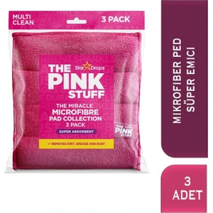 The Pink Stuff Mucizevi Mikrofiber Ped Koleksiyonu -Süper Emici-Kiri, Yağı ve Tozu Temizler 3ADET