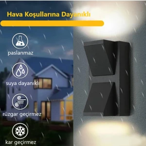 RRULTECH 7 Watt Gün Işığı Modern Dekoratif Iç ve Dış Mekan LED Aplik Bahçe Duvar Aydınlatma
