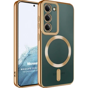 Samsung Galaxy S22 Kılıf Magsafe Luxury Electroplate Gold