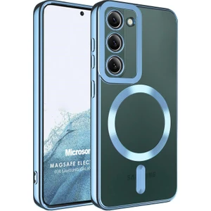 Samsung Galaxy S22 Plus Kılıf Magsafe Luxury Electroplate Mavi