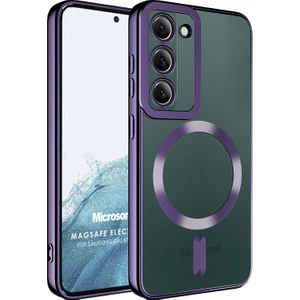 Samsung Galaxy S22 Plus Kılıf Magsafe Luxury Electroplate Mor