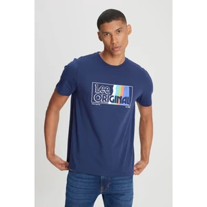 Bisiklet Yaka T-Shirt Lacivert Erkek Kısa Kol T-Shirt