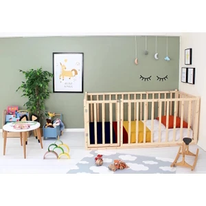 Baby Kinder  Ahşap Montessori Bebek ve Çocuk Karyolası ve Oyun Alanı