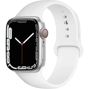 CaseWorld Apple Watch 2/ 3/ 4/ 5/ 6/ 7/ 8/ Se Uyumlu Kayış 38/ 40/ 41mm Yumuşak Renkli Silikon Large Kordon - Beyaz