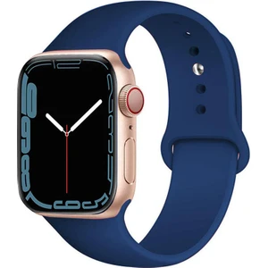 CaseWorld Apple Watch 2/ 3/ 4/ 5/ 6/ 7/ 8/ Se Uyumlu Kayış 38/ 40/ 41mm Yumuşak Renkli Silikon Large Kordon - Lacivert