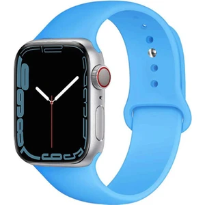 CaseWorld Apple Watch 2/ 3/ 4/ 5/ 6/ 7/ 8/ Se Uyumlu Kayış 38/ 40/ 41mm Yumuşak Renkli Silikon Large Kordon - Mavi