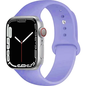 CaseWorld Apple Watch 2/ 3/ 4/ 5/ 6/ 7/ 8/ Se Uyumlu Kayış 38/ 40/ 41mm Yumuşak Renkli Silikon Large Kordon - Lila