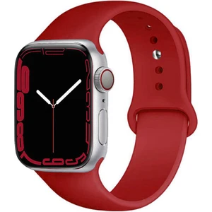 CaseWorld Apple Watch 2/ 3/ 4/ 5/ 6/ 7/ 8/ Se Uyumlu Kayış 38/ 40/ 41mm Yumuşak Renkli Silikon Large Kordon - Kırmızı