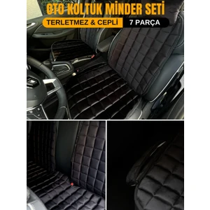 Premium Cepli Koltuk Minderi Araç Içi Seti-Siyah