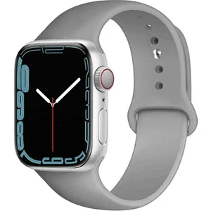 CaseWorld Apple Watch 2/ 3/ 4/ 5/ 6/ 7/ 8/ Se Uyumlu Kayış 38/ 40/ 41mm Yumuşak Renkli Silikon Large Kordon - Koyu Gri
