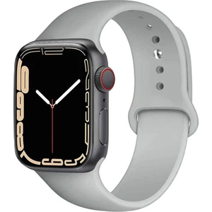 CaseWorld Apple Watch 2/ 3/ 4/ 5/ 6/ 7/ 8/ Se Uyumlu Kayış 38/ 40/ 41mm Yumuşak Renkli Silikon Large Kordon - Gri