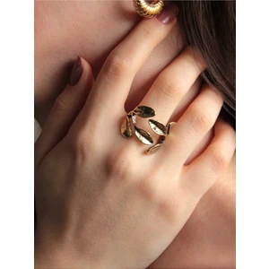 Esha Store Trend Yaprak Model Antik Eskitme Ayarlanabilir Yüzük EUY1241