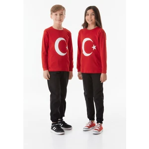 Türk Bayrağı Baskılı Çocuk Sweatshirt