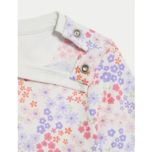 Marks & Spencer Saf Pamuklu Çiçek Desenli Elbise (0-3 Yaş)