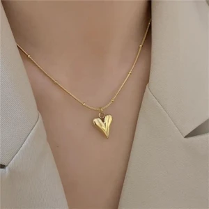 Kadın Kolye Yılan Zincir Romantik Kalp Çelik Kolye