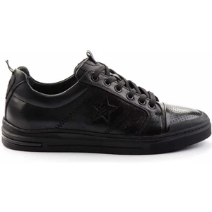 Siyah Hakiki Deri Erkek Sneaker E01398202703