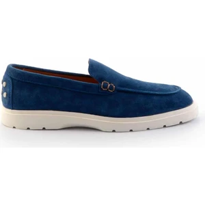 Mavi Süet Hakiki Deri Erkek Casual Ayakkabı E01585722502