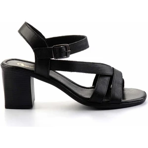 Siyah Hakiki Deri Kadın Klasik Topuklu Ayakkabı K05357024103