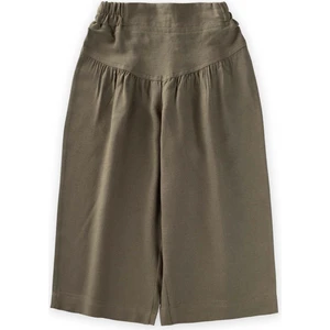 Korsajlı Büzgülü Keten Pantolon 2-7 Yaş Haki Yeşil