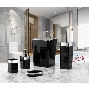 Dante Akrilik 5'li Banyo Seti Siyah