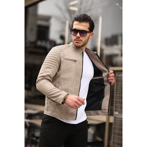 Mero Life Erkek Krem Su ve Rüzgar Geçirmez Slim Fit Astarlı Mevsimlik Mont