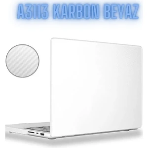 TEKNETSTORE Macbook Air M3 13.6 Inç 2024 M3 Çip A3113 Uyumlu Karbon Kılıf Koruyucu Sert Kapak Parlak
