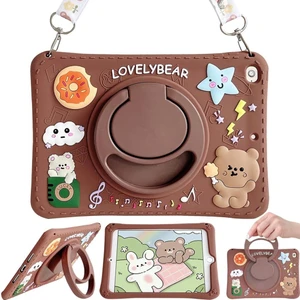 Samsung Galaxy Tab A7 Lite T220 T225 T227 Kılıf Cute Dolls Standlı Eğlenceli 3D Karekterli Çocuk Kılıfı