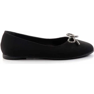 Siyah Platin Taşlı Nubuk   Kadın Babet K01823016301