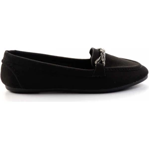 Siyah Platin Taşlı Süet   Kadın Babet K01688102002