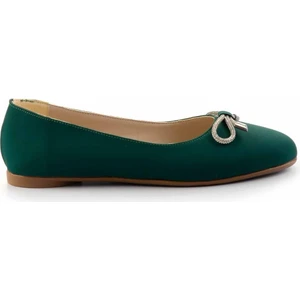 Yeşil Lame Taşlı Nubuk   Kadın Babet K01823016301