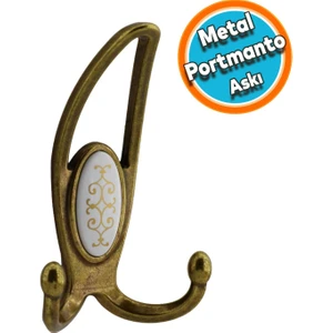 Portmanto Vestiyer Duvar Askısı Metal Dolap Elbise Askılığı Antik Sarı Beyaz Sarı Kapak