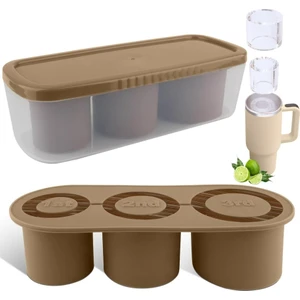 30-40 Oz Bardak Için Buz Küpü Tepsisi, Kapaklı ve Kutulu 3 Adet Silikon Buz Küpü Kalıpları (Yurt Dışından)