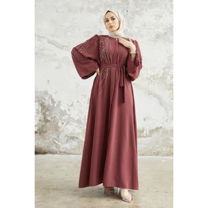 Viona Taşlı Abaya - Gül Kurusu