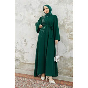 Viona Taşlı Abaya - Zümrüt