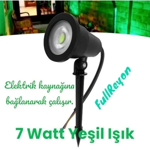 Full Reyon Elektrikle Çalışır, 7 Watt Yeşil Işık Kazıklı Bahçe Armatürü, Çim Çiçek, Ağaç Aydınlatma LED Armatür