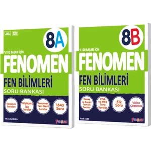 Fenomen Yayıncılık 8. Sınıf Fen Bilimleri A Soru Bankası - Fen Bilimleri B Soru Bankası 2'li Set