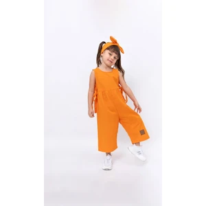 Modam Bebek Kız Çocuk Bandanalı Yandan Bağlama Detaylı Bol Paça Tulum