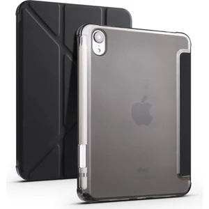 Apple iPad Mini 6 (2021) Yatay ve Dikey Standlı Antişok Köşe Korumalı Kalemlikli Origami Slikon Kılıf A2567 A2568 A2569
