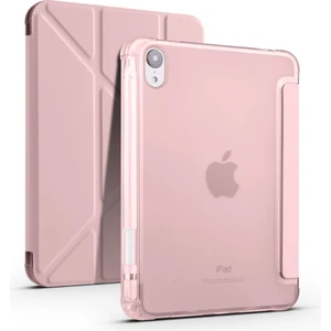 Apple iPad Mini 6 (2021) Yatay ve Dikey Standlı Antişok Köşe Korumalı Kalemlikli Origami Slikon Kılıf A2567 A2568 A2569