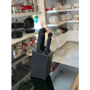 Rova 5 Li Bıçak Seti Siyah Venge Kütük