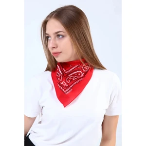 Herşey Nota Etnik Desen Fular %100 Pamuklu Unisex Kırmızı