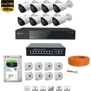 2 Mp Ip Kamera 8 Kameralı Full Hd Set