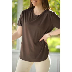 Unique Style Marka Dökümlü Tam Kalıp Rahat Kumaş Basic Tişört