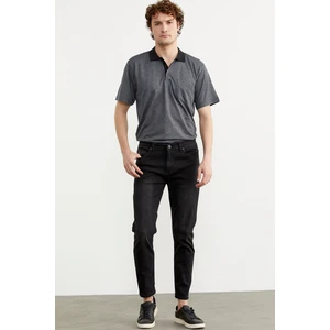 Eskitme Yıkamalı Slim Fit Jean Pantolon - Siyah